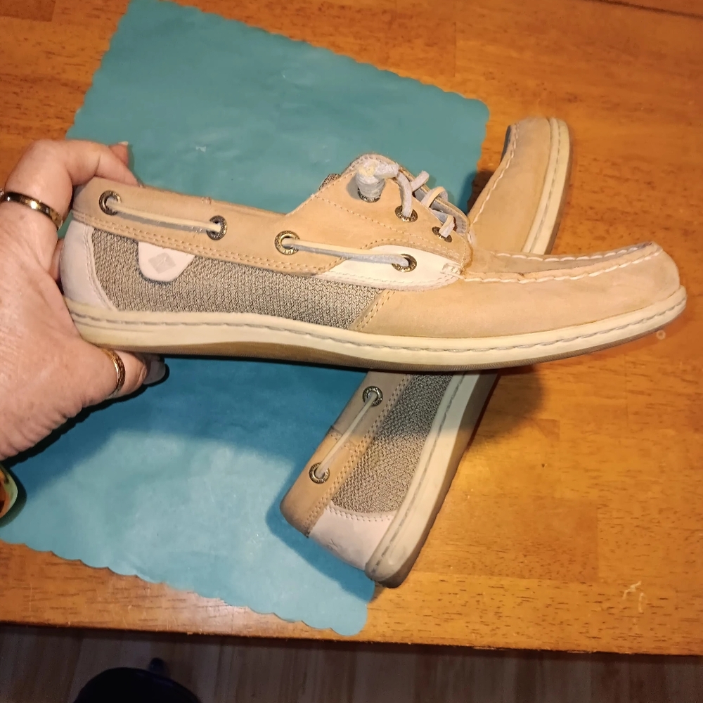 Sperry Billfish Topsider Tan Womens Sz 10 EUC - Picture 14 of 15